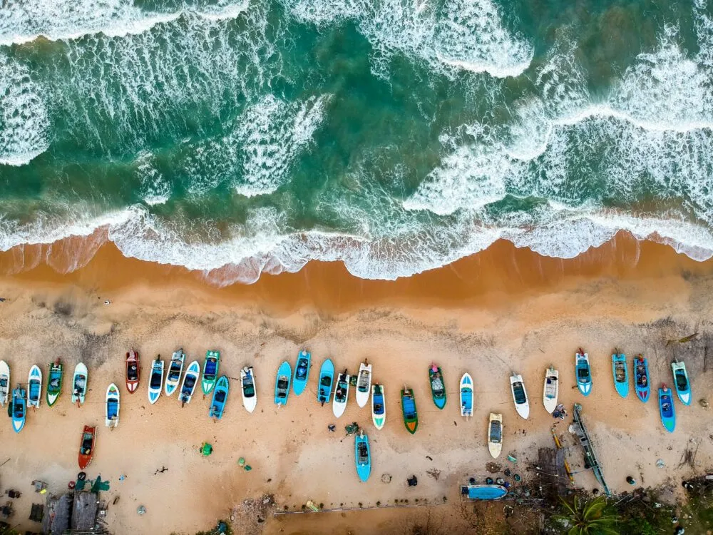 Sri Lanka Arugam Bay Zee Strand Bootjes Op Het Strand
