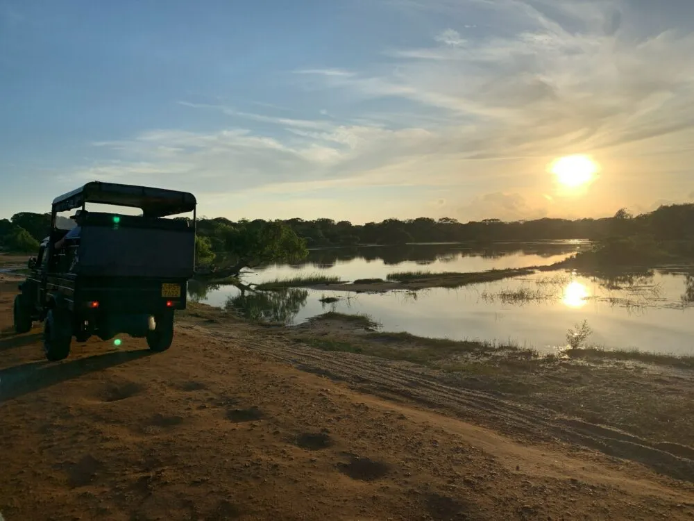 Sri Lanka Yala National Park Zon Auto Rijdend